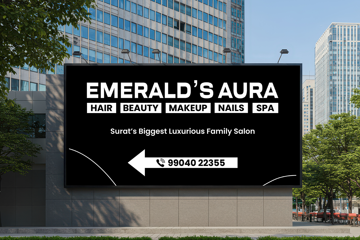 Emeralds Aura salon branding image